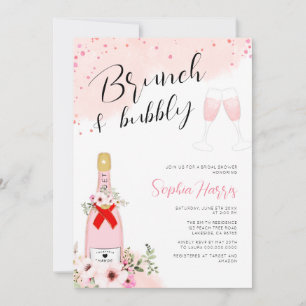 Invitation Brunch Et Fête des mariées Rose Bubbly