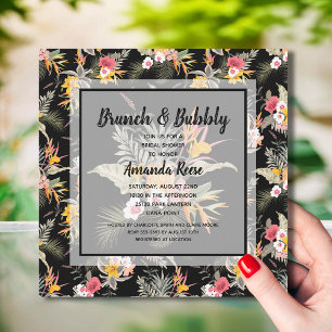 Invitation Brunch et Fête des mariées tropicale Bubbly