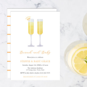 Invitation Brunch et mini-mimosas Baby Shower Sip & See