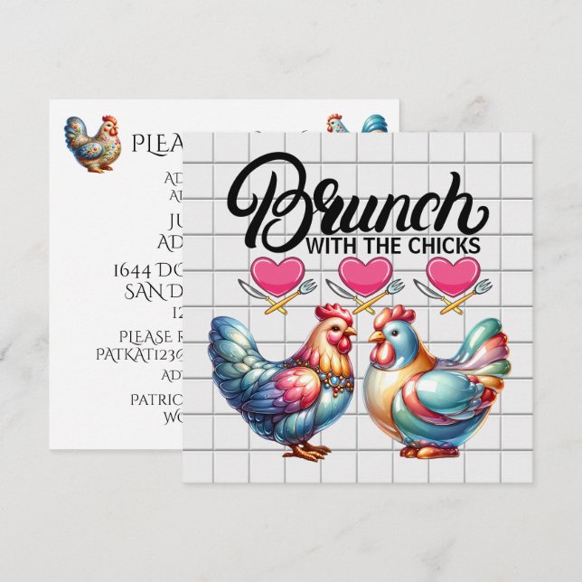 Invitation Brunch, etc. (Devant / Derrière)