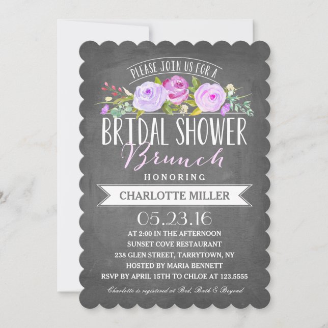 Invitation Brunch Fête de l'mariée| Fête de l'mariée (Devant)