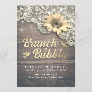 Invitation Brunch & Fête des mariées Bubbly dentelle de tourn