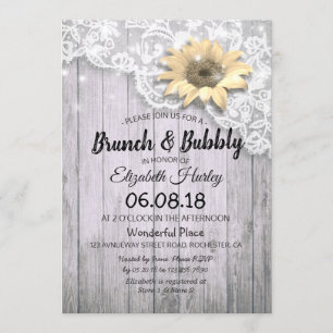 Invitation Brunch & Fête des mariées Bubbly dentelle de tourn