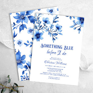 Invitation Brunch Fête des mariées Floral Bleu