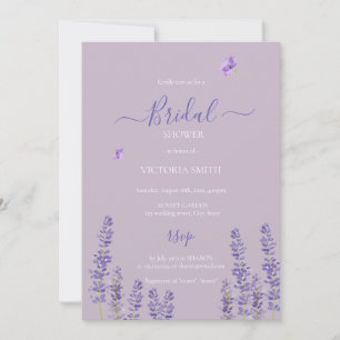 Invitation Brunch fleuri violet avec Fête des mariées de mari