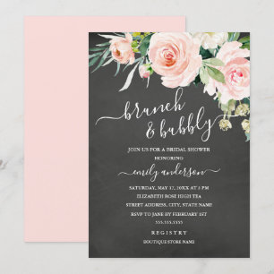 Invitation Brunch floral de tableau et Fête de la mariée