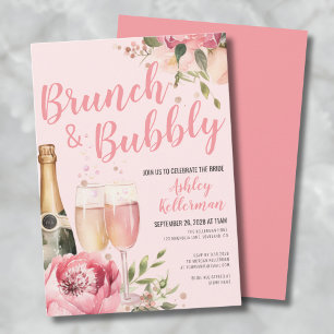 Invitation Brunch Floral Et Fête des mariées Bubbly