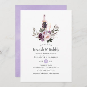 Invitation Brunch floral velours profond et Fête des mariées