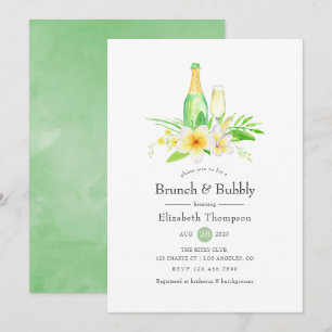 Invitation Brunch Frangipani exotique et Fête des mariées Bub