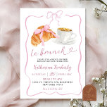 Invitation Brunch French Birthday à Paris<br><div class="desc">Pink Bow Parisian Lets Brunch Anniversaire Invitation,  Pattiserie Française Anniversaire,  Café Français Fête Anniversaire,  Bonjour Brunch</div>
