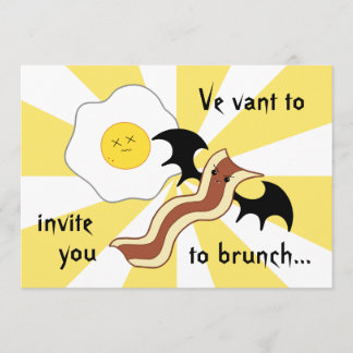 Invitation Brunch idiot avec du bacon de vampire et un œuf mo