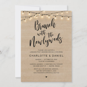 Invitation Brunch mariage avec les jeunes mariés, Moderne rus