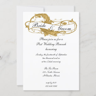 Invitation Brunch Mariage de la feuille d'or