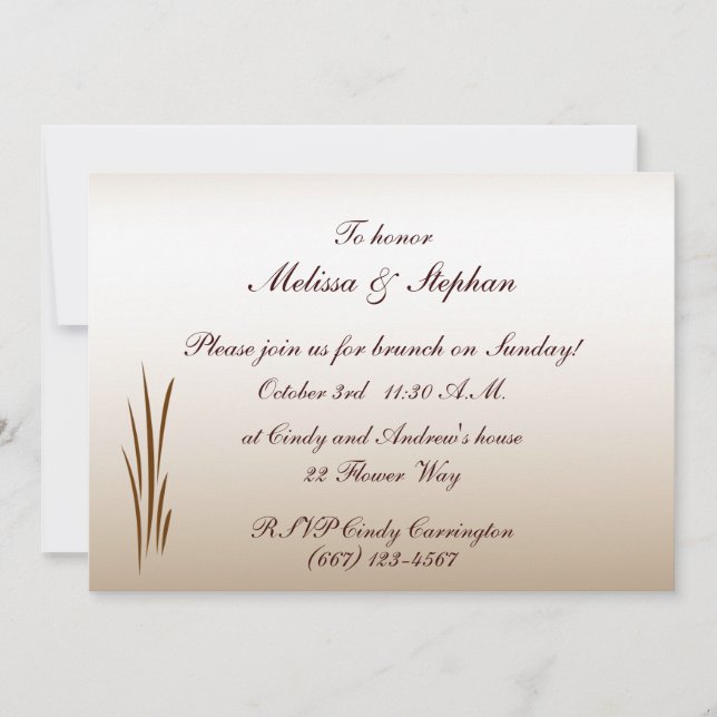 Invitation Brunch Mariage de récolte d'automne (Devant)