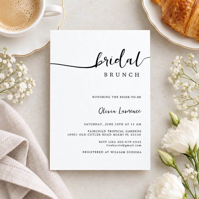 Invitation Brunch Mariage Minimaliste (minimalist bridal shower invitation)