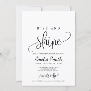 Invitation Brunch mariage rustique et brillant