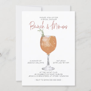 Invitation Brunch minimaliste & Mimosas Fête des mariées Cock