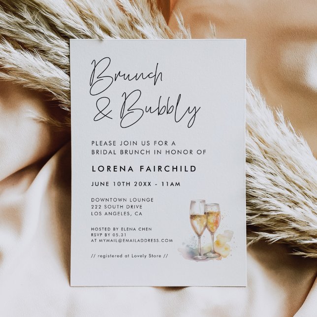 Invitation Brunch minimaliste moderne et mousseux (Créateur téléchargé)