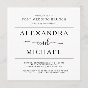 Invitation Brunch minimaliste simple de mariage de courrier