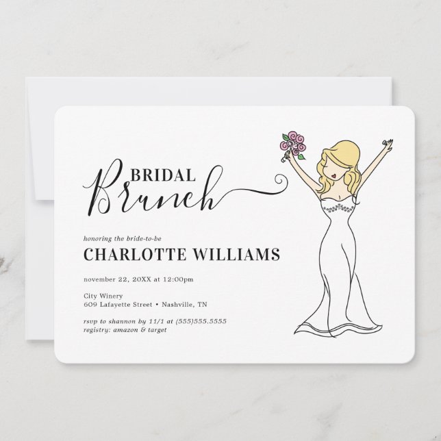 Invitation Brunch nuptial Avatar personnalisable | Longues ch (Devant)