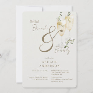 Invitation Brunch nuptial beige et douche mousseuse