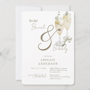 Invitation Brunch nuptial blanc et douche mousseuse