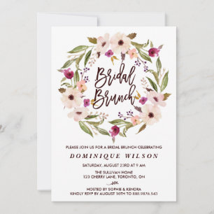 Invitation Brunch nuptial bohémien de fleurs Whimsical