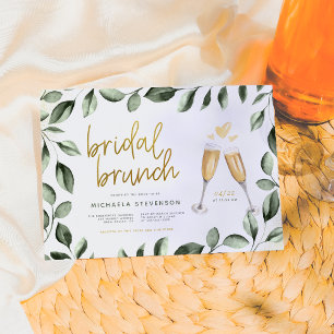 Invitation Brunch nuptial Champagne & Eucalyptus Fête des mar