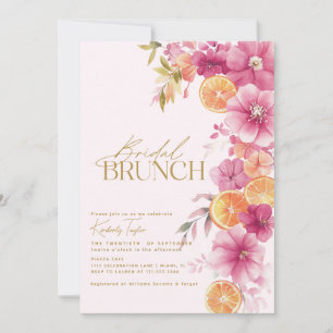 Invitation Brunch nuptial Citrus Florales lumineuses Citron