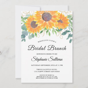 Invitation Brunch nuptial de l'Eucalyptus de tournesol