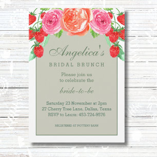 Invitation Brunch nuptial de pois vert et blanc Sage