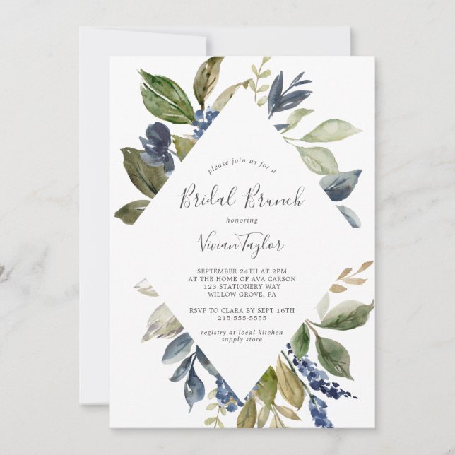 Invitation Brunch nuptial de verdure d'automne (Devant)