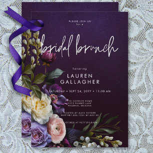 Invitation Brunch nuptial en mauve foncé et crème