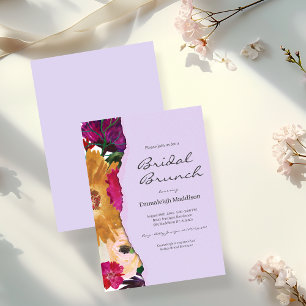 Invitation Brunch nuptial en papier déchiré Boho Floral