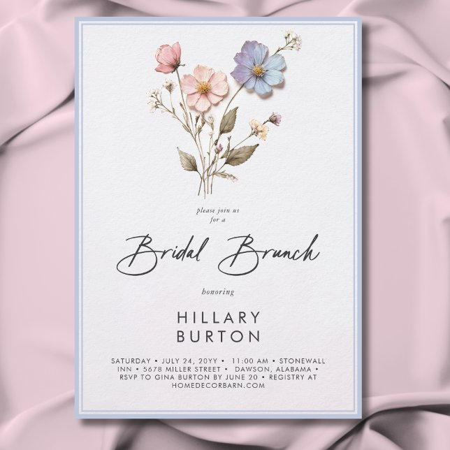 Invitation Brunch nuptial Fleur sauvage habillé moderne (Créateur téléchargé)