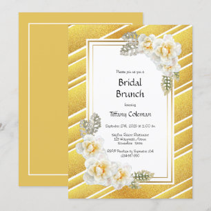 Invitation Brunch nuptial Floral Rose jaune