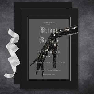Invitation Brunch nuptial gothique noir foncé
