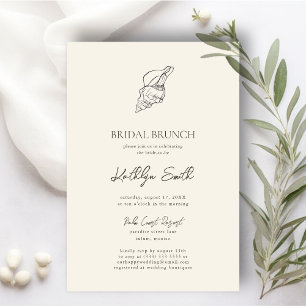 Invitation Brunch nuptial Mariage moderne Shell Beach Ocean