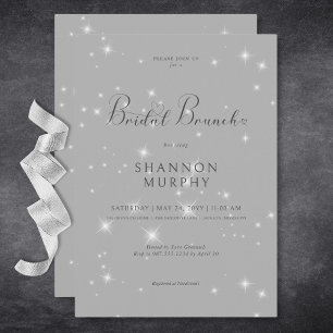 Invitation Brunch nuptial minimaliste gris moderne