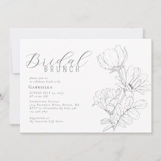 Invitation Brunch nuptial minimaliste noir blanc