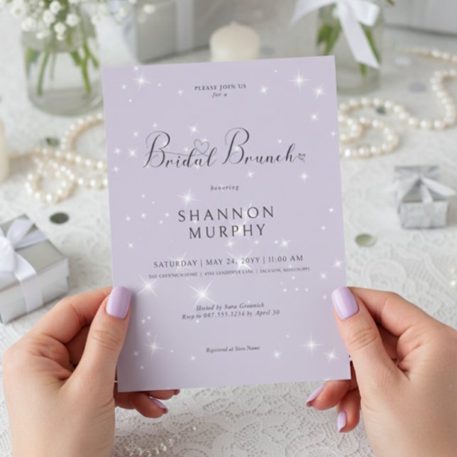 Invitation Brunch nuptial minimaliste violet moderne (Créateur téléchargé)