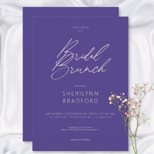 Invitation Brunch nuptial minimaliste violet moderne