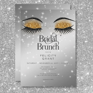 Invitation Brunch nuptial moderne Gold Glam Eyes