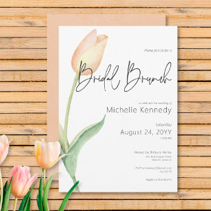 Invitation Brunch nuptial moderne Peach Tulip Solo