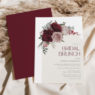 Invitation Brunch nuptial Moody Bourgogne Floral Arch