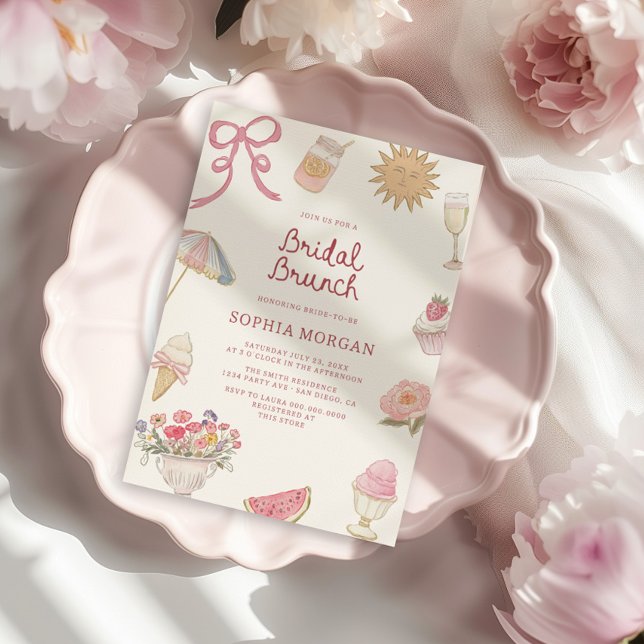 Invitation Brunch nuptial Preppy Pastel (Créateur téléchargé)