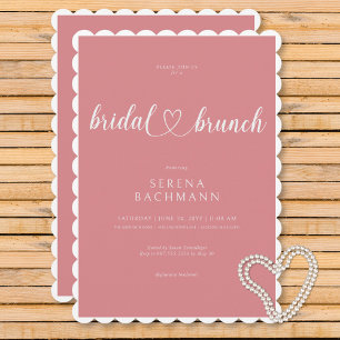 Invitation Brunch nuptial romantique moderne minimaliste rose
