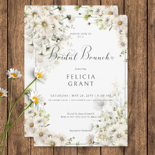 Invitation Brunch nuptial Rustique White Daisies