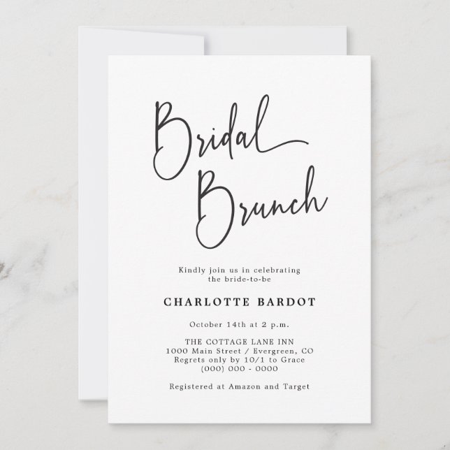 Invitation Brunch nuptial simple (Devant)