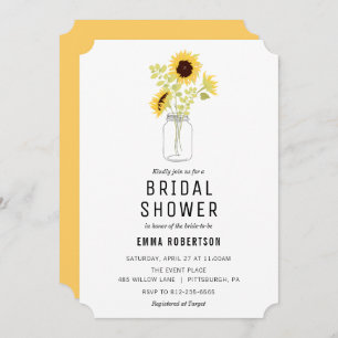 Invitation Brunch nuptial Sunflower Bouquet de douche invitat